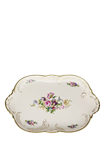 Rosenthal Sanssouci Elfenbein Diplomat Porselen Oval Servis Tabağı 38 cm