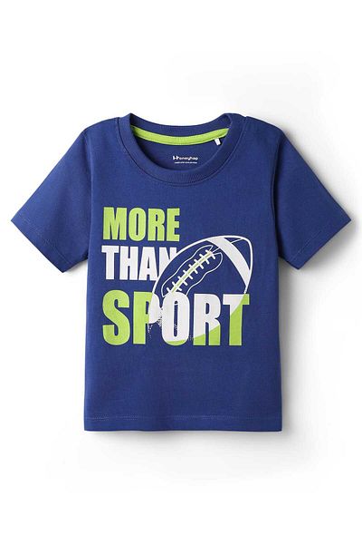 Honeyhap Shorts Night Suit with Bio Finish & Text Print - Navy & Lime Green