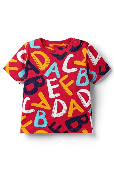 Babyhug Short Sets with Alphabet Print - Red