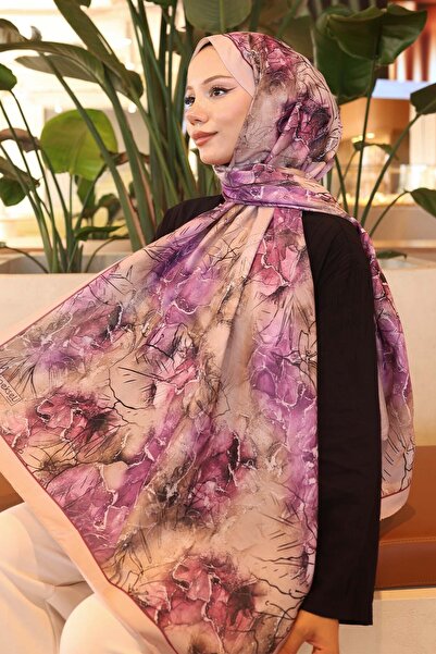 benguen شال منقوش بيج İpk114