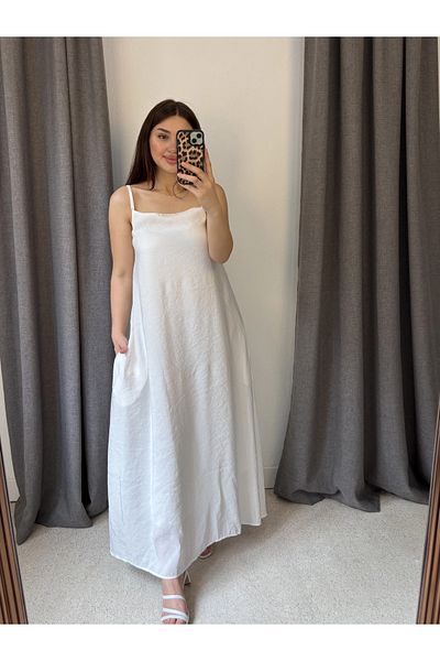 ROSSA Inner Lined Strap Bell Cut Dress