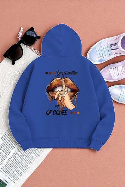 uyguntarz Enjoy Personel Time Printed Oversize Sweatshirt