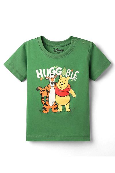 Babyhug Disney Single Jersey Knit Half Sleeves Shorts Night Suit - Dark Green