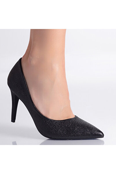 OEM Women's Black Heeled Shoes Made of Selen Ecological Leather , 38