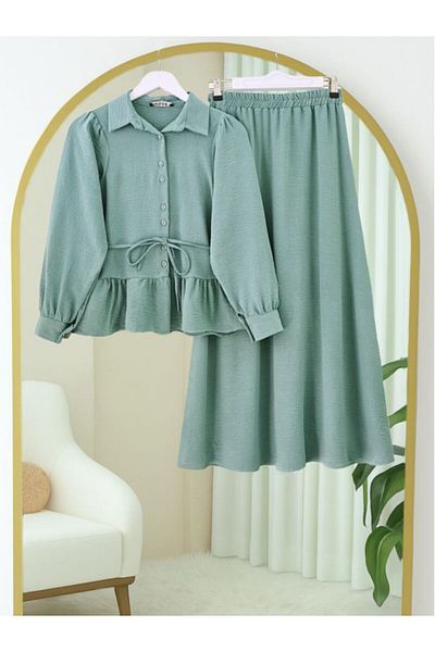 FERHEL Hijab Blouse and Skirt Set Ayrobin Fabric