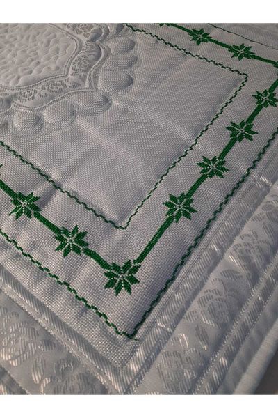 Vinezza Home Collection Flower Motif Handmade Etamine Fabric Single Prayer Rug