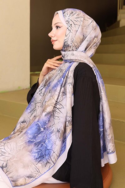 benguen Patterned Shawl Light Blue İpk114