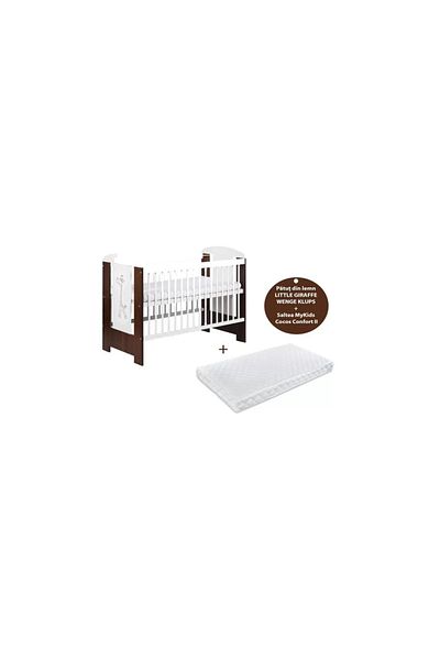 Klups Little Giraffe Wenge Crib + MyKids Comfort II Mattress