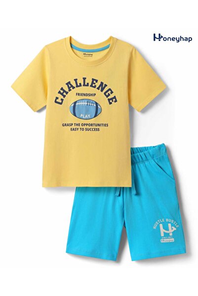 Honeyhap شورت نوم بأكمام نصفية من القطن الفاخر 100% مع لمسة نهائية بيولوجية و...