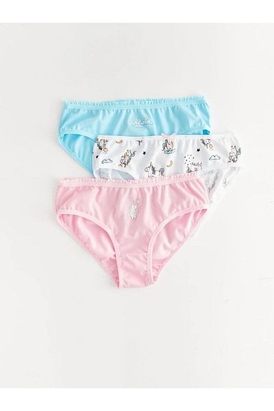 LC Waikiki LCW Kids سراويل داخلية مطبوعة للبنات 3 قطع (W3)