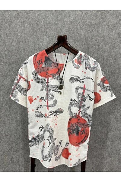 FıttingRoom Oversize Patterned Bohemian Tshirt