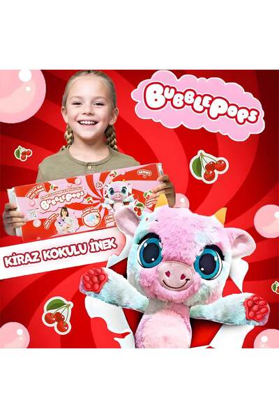 Bubble Pops Kokulu Peluş S1 - Kiraz Kokulu İnek