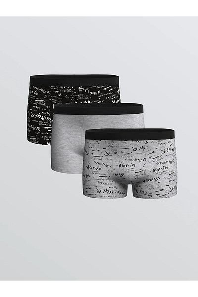 LC Waikiki Boxeri pentru bărbați din bumbac cu matriță standard, 3 piese (W5)