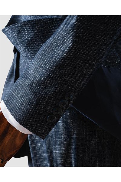 echol Ech. 2351-2750 Pointed Collar Plaid Vest Suit