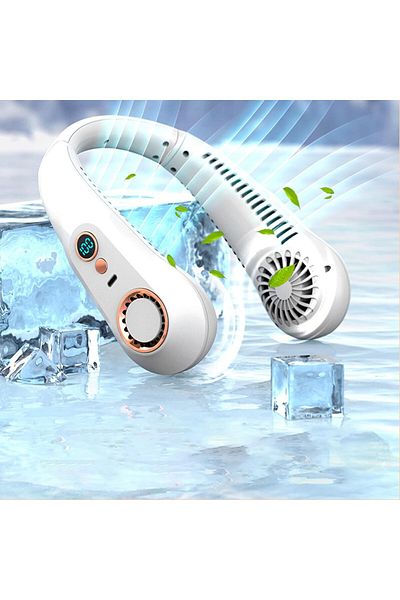 SUKILO Portable Bladeless Neck Fan, 4000mAh Rechargeable Wearable Personal Fan with 5 Speeds, 360°
