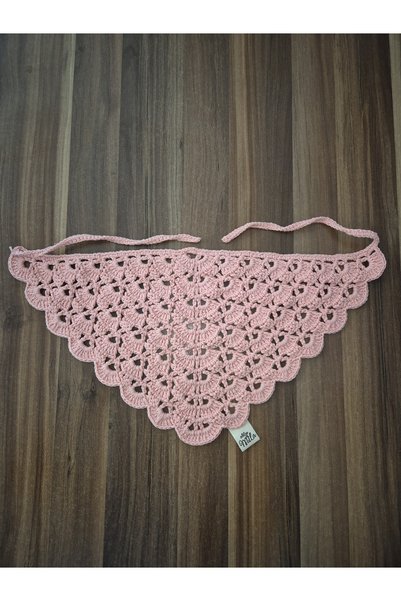 ATÖLYE MİLLA Pink Fan Style Knitted Bandana