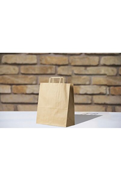 Miopack Kâğıt Saplı Karton Çanta 22x12x24 50 Adet Orjinal Kraft Çanta