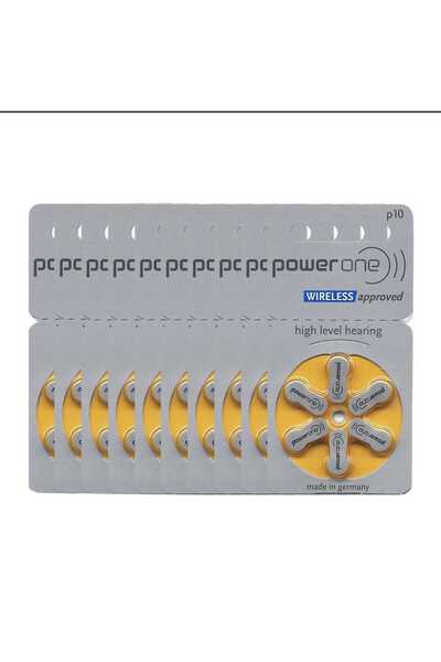 powerone بطاريات لسمعات ضعف السمع باور ون p10 علبة 60بطارية