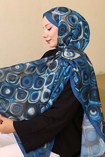 benguen Patterned Shawl Indigo İpk112