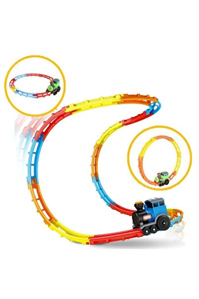 Tıfıl Toys Oyuncak Mavi Takla Atan Çılgın Tren Seti - Çılgın Tren D9081