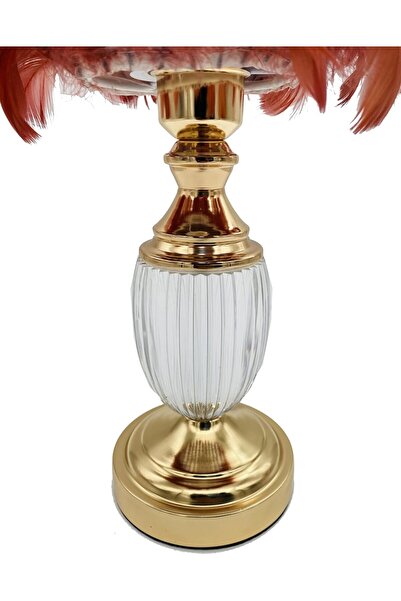 SUKILO Modern Feather LED Bedside Lamp – Shade Dimmable Night Table Lamp