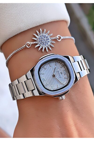 Homies Brand Silver Color Waterproof Women's Wristwatch - With Bracelet Gift