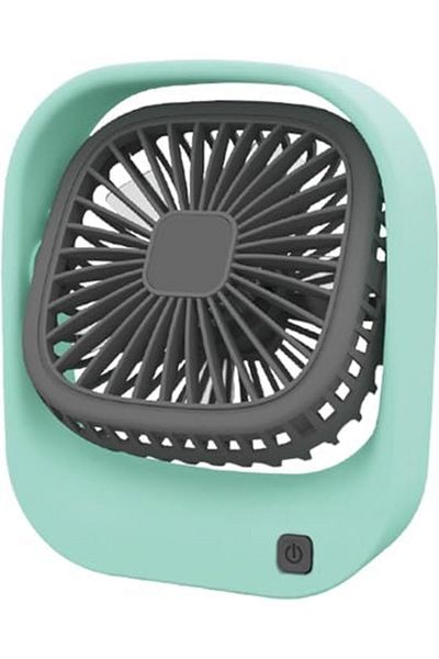 SUKILO Small Fan for Desk, Square USB Rechargeable Desktop Fan | Fan Adjustable, Portable for Work,