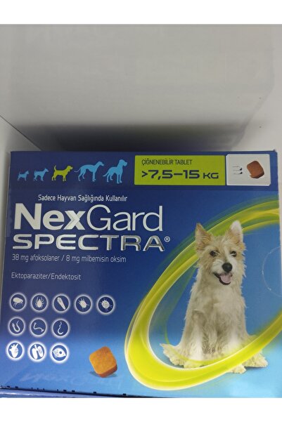 NEXGARD SPECTRA 7,5-15 KG KÖPEKLER İÇİN TABLET (3 ADET) (SKT: 07.2026)