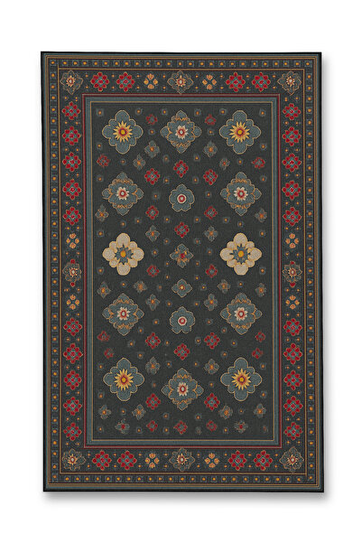 Rugs Modern Halı MOSSO Σκούρο Γκρι Θεματικό Χαλί με Παραδοσιακά Μοτίβα, Υφαντ...