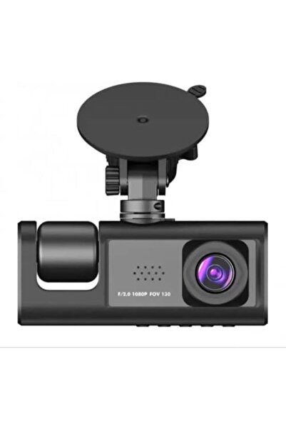 SUKILO كاميرا سيارة ثلاثية القنوات مزودة ببطاقة ذاكرة 32 جيجابايت - كاميرا أمامية وداخلية وخلفية عالية الدقة بدقة 1080 بكسل | مستشعر جي
