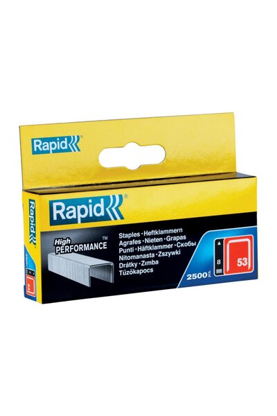 Rapid Set of 2500 galvanized fine wire staples No. 53, 8 mm 11857025