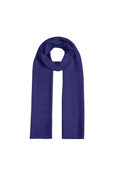 ipekevi Four Seasons Houndstooth Patterned Monogram Shawl 04390-Sax Blue