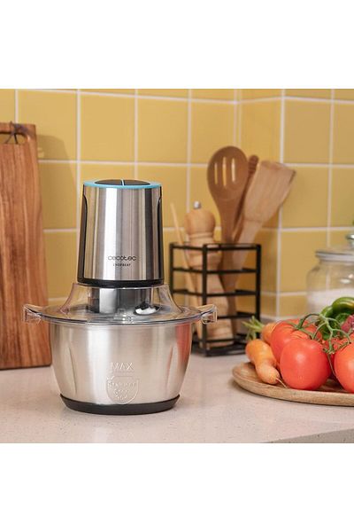 CECOTEC Tocator ChopBeat 1500 TitanBlack, 600W, 1.5 l, Lame titan, Vas Inox, 2 viteze