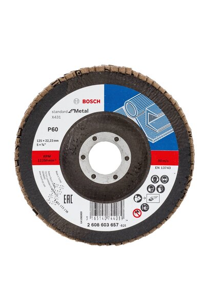Bosch Disc de slefuire evantai X431, Standard for Metal 125mm, 22,23mm, 60