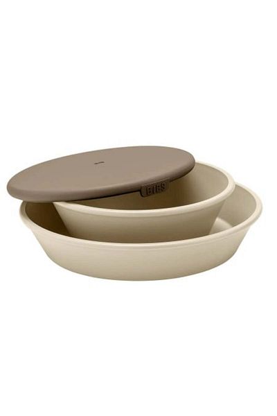 Bibs Set pentru hranire si diversificare, farfurie + bol cu capac, Bibs, Mini Meal, Vanilla