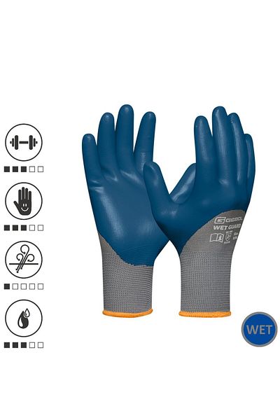 GEBOL 729513_10, Manusi de protectie Wet Guard, din poliester, acoperire cu spuma de nitril, re