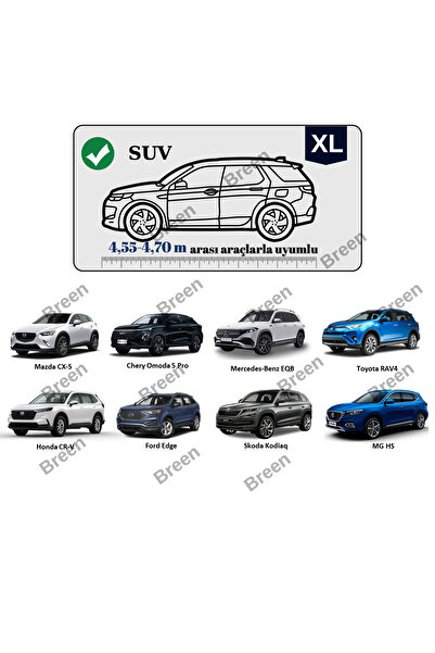 Breen Siyah, Suv Araba Brandası, XL Beden, Koruma Örtüsü
