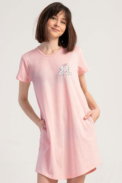 VİENETTA Cotton Women's Short Sleeve Nightgown, 411031