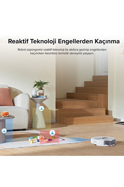 Roborock Q8 Max + LiDAR Navigasyon, 5500Pa Güçlü Vakum, Mop Özellikli Robot Süpürge