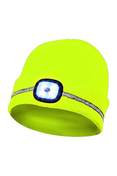 GEBOL 700007, Yellow hat with reflective strip and LED, 4 brightness levels, 60 d