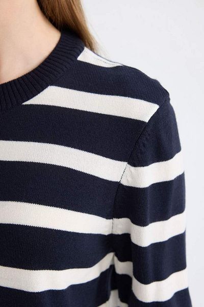 DeFacto Regular Cut Round Neck Striped Tunic