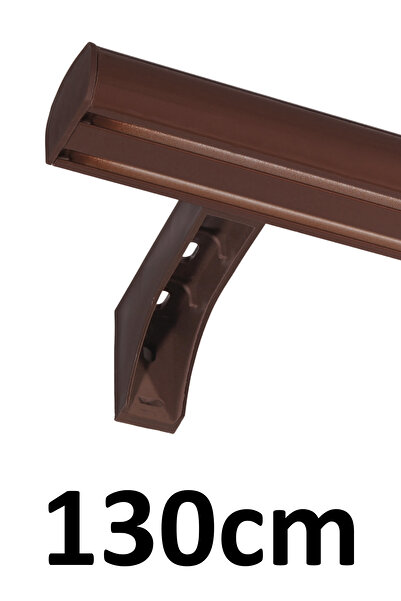 İzen Dekoratif İki Kanallı 130cm Koyu Kahve (Ceviz) Alüminyum Ray Takımı (43m...