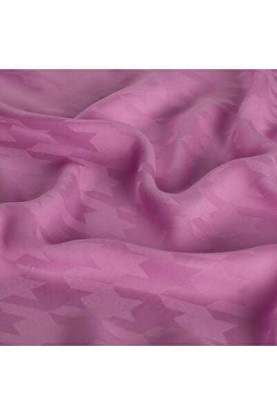 ipekevi Four Seasons Houndstooth Patterned Monogram Shawl 04390-Candy Pink