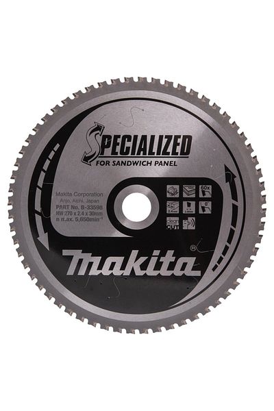 Makita B-33598 Panza circular panou sandwich 2.4x30x270mm, 60T