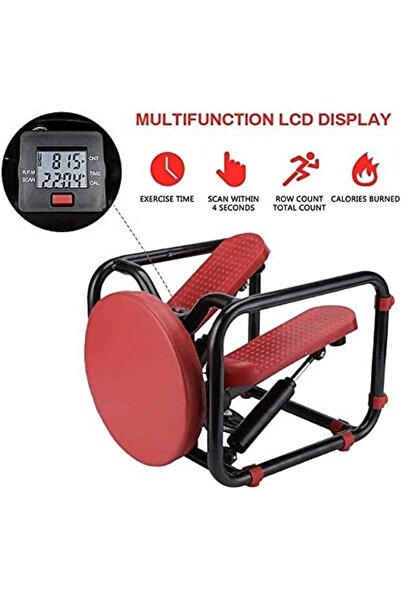 SUKILO Adjustable Mini Stair Stepper with Resistance Bands, Compact Fitness Stepper Machine for Indo