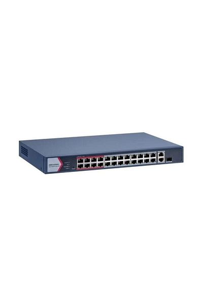 Hikvision Switch PoE DS-3E1326P-EI/M: 24 × 10/100 Mbps PoE port,1 × Gigabit combo,1 × Gigabit R