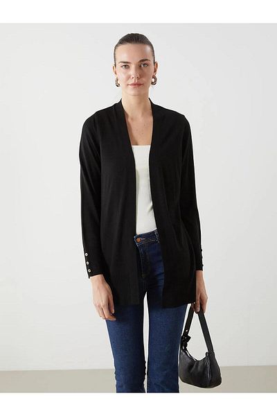 LC Waikiki LCWAIKIKI Cardigan de tricotaj pentru femei cu guler șal clasic (W5)