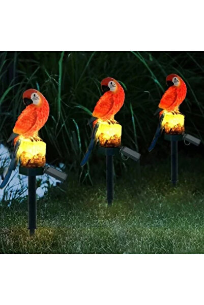 OEM LED solární lampa, model papouška, vícebarevná, IP 67, 41 cm