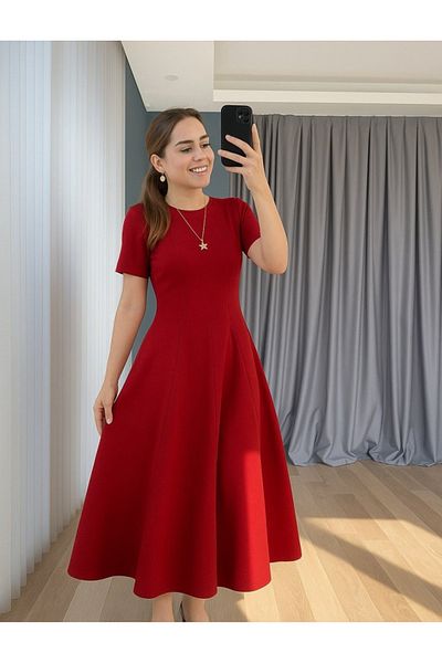 Modayakamoz Rochie maxi cu mânecă scurtă pentru femei de sezon nou