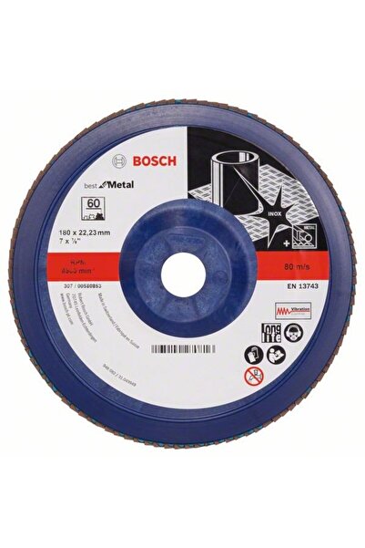 Bosch Disc de slefuire evantai X571, Best for Metal D=180mm G=60, drept